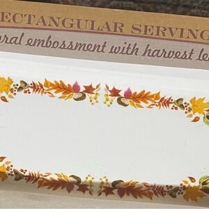 Rectangular Serving Tray with Harvest Leaf Design